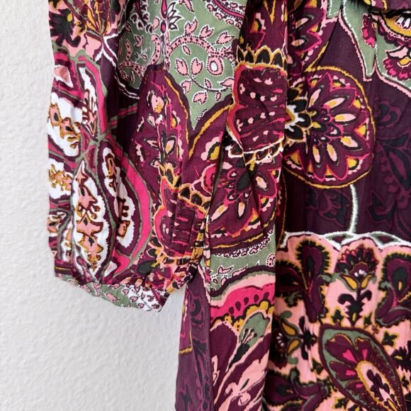 Next Purple Long Sleeve Mini V Neck Dress, Size 8 US Size 12 UK - Picture 3 of 9